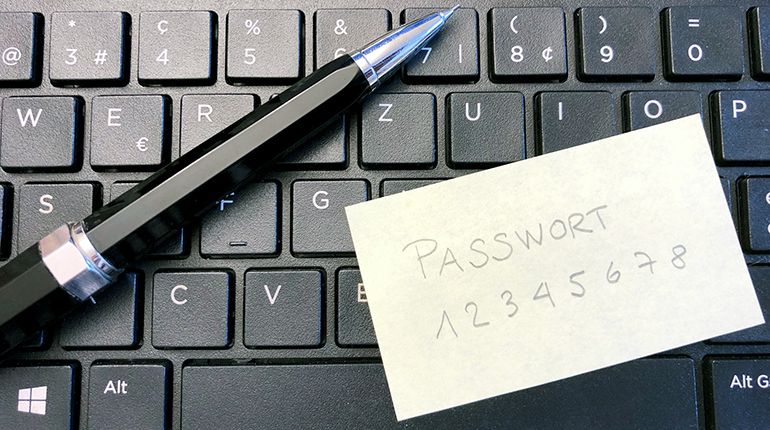 Passwort, Bleistift, Post-it, Tastatur, Passwortschutz, Passwortstärke